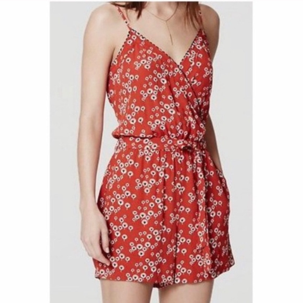 Ann Taylor Loft - Red Floral Romper - New Never Worn - Size M